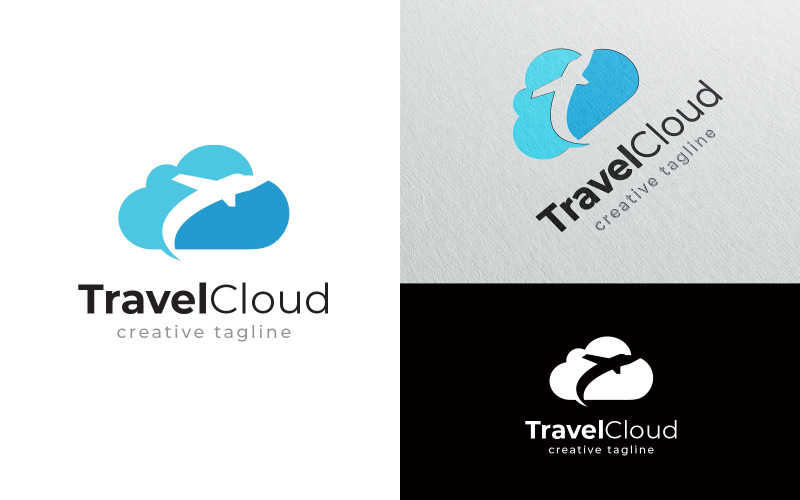Modelo de logotipo do símbolo da nuvem de viagens