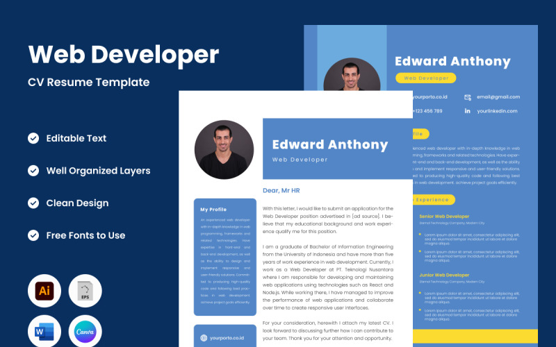 Resume Web Developer V2 la próxima evolución en plantillas de currículum para desarrolladores web