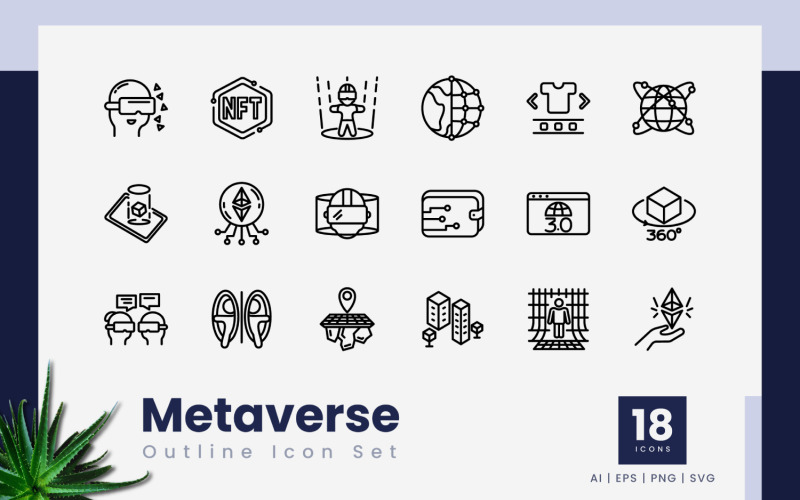 Набір іконок структури Metaverse