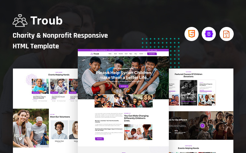 Troub – HTML-шаблон для благотворительных и некоммерческих организаций
