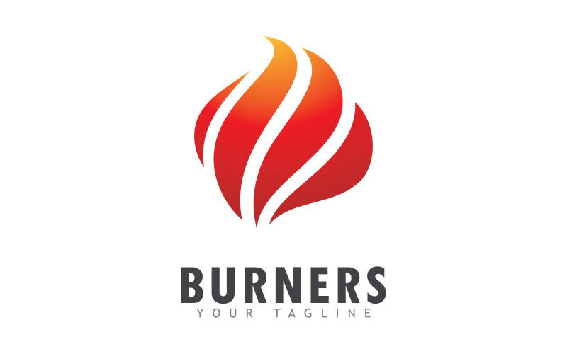 Modèle de logo vectoriel de feu de flamme V2