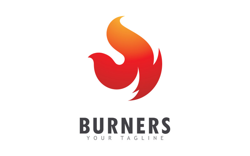 Modèle de logo vectoriel de feu de flamme V5
