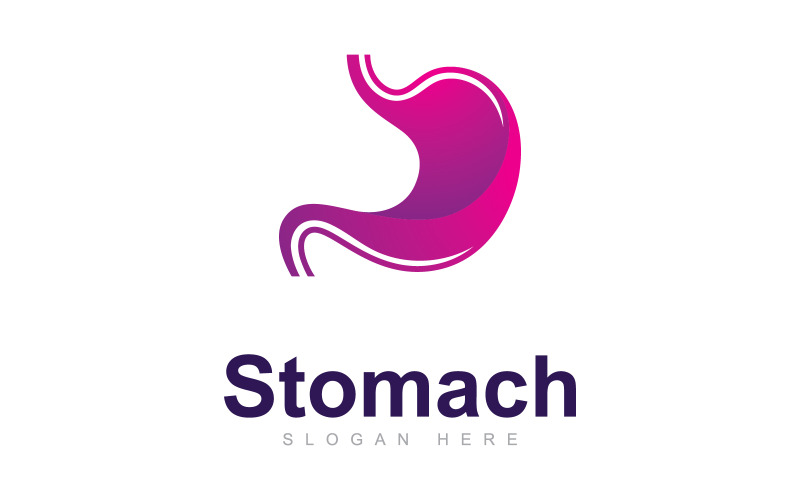 Modello di disegno vettoriale del logo per la cura dello stomaco, simbolo creativo dello stomaco V0