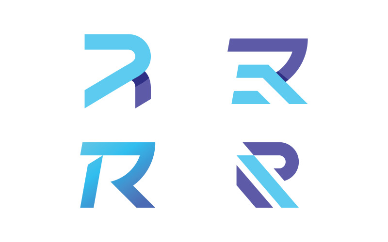 R initial logotyp designmall vektorillustration V14