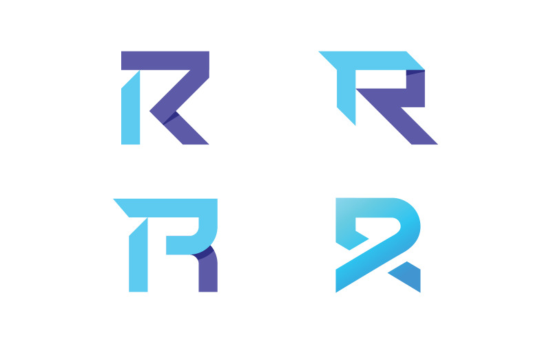 R initial logotyp designmall vektorillustration V15