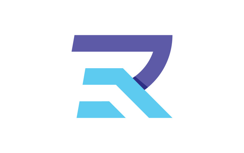 R initial logotyp designmall vektorillustration V2