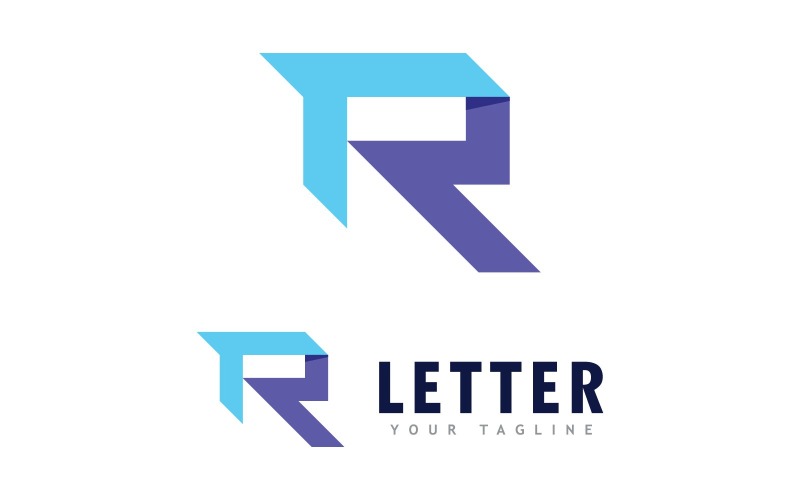 R initial logotyp designmall vektorillustration V4