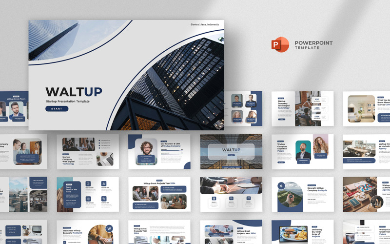 Waltup - Modelo de PowerPoint de apresentação de argumento de venda de inicialização