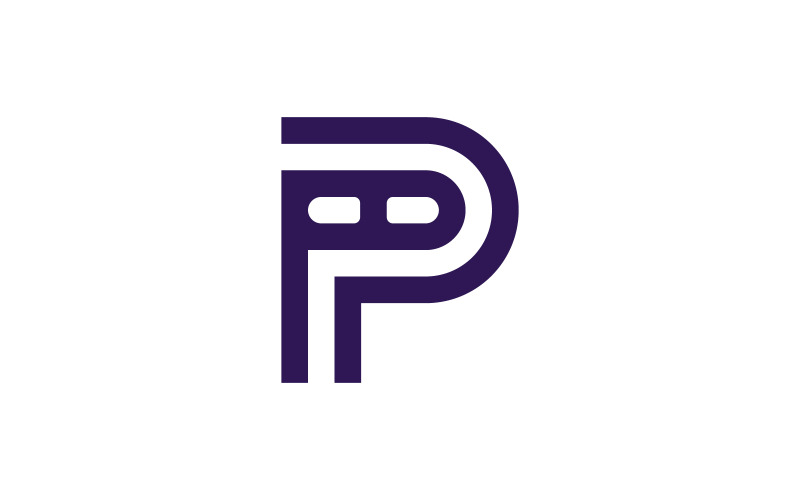 抽象字母 P 字母标志模板 V6