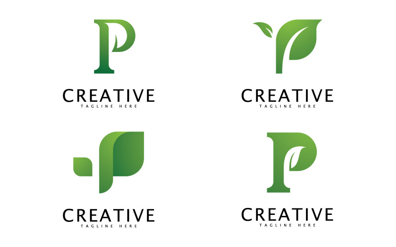 Lettere astratte P modello logo monogramma V15