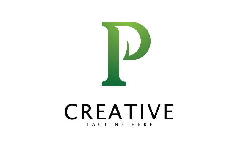 Lettres abstraites P modèle de logo monogramme V7