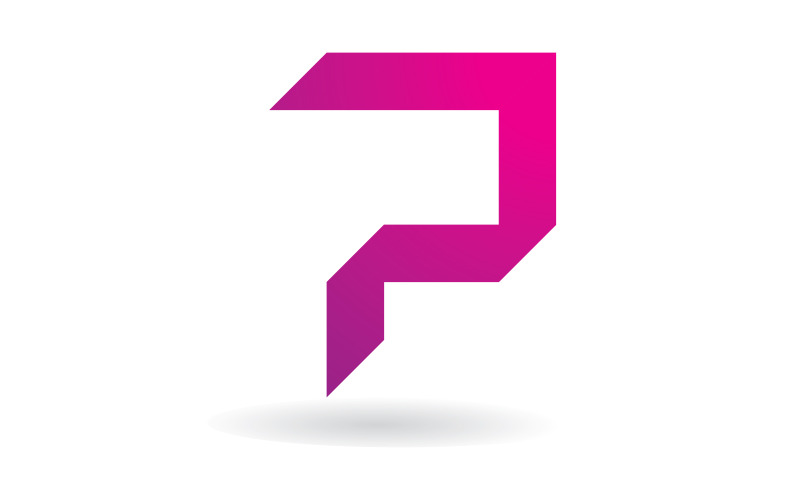 Streszczenie litery P monogram logo szablon V3