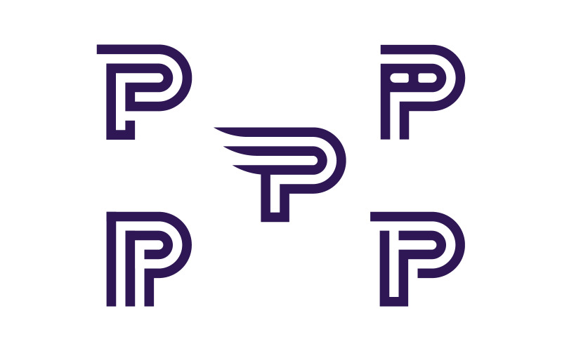 Modelo de logotipo de monograma de letras abstratas P V14
