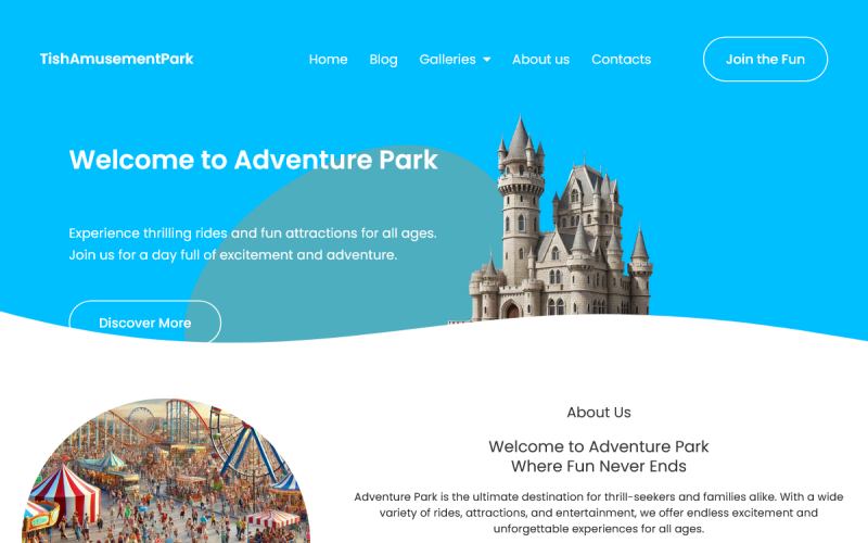 TishAmusementPark - Pretpark WordPress-thema