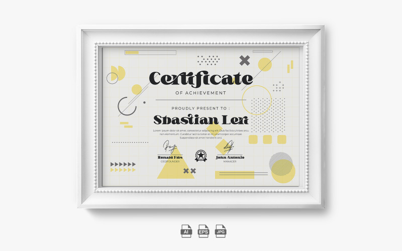 Modello di conseguimento del certificato creativo 5
