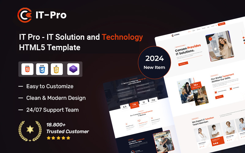 ITpro – Modèle HTML5 de solution et technologie informatiques