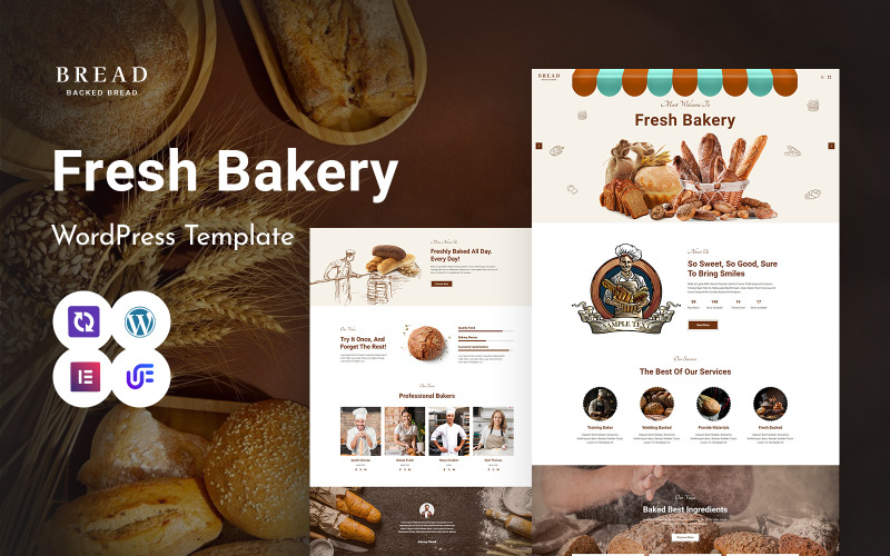 Kenyér – pékség és süti WordPress Elementor téma