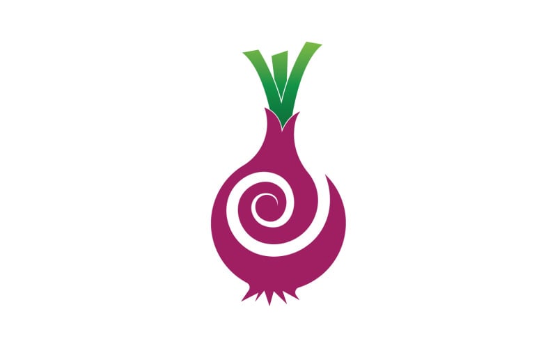 Vektorové logo ikony cibule zeleniny verze 8