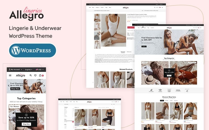 Allegro - İç Giyim ve İç Giyim - WooCommerce Teması