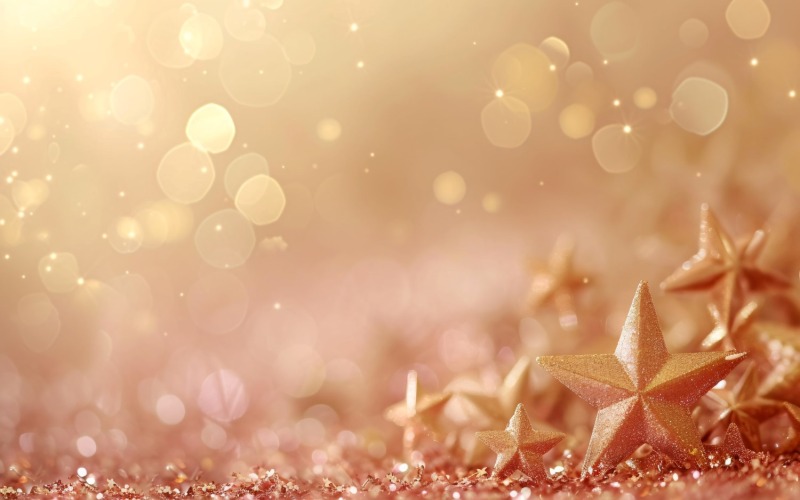 Birthday Background Golden Glitter Stars 75