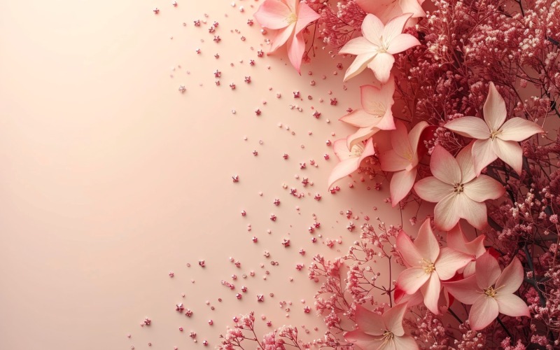 Fondo de Cumpleaños Flor Melocotón y Rosa Purpurina 89