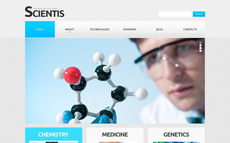 Modèle de site Web sensible à la science