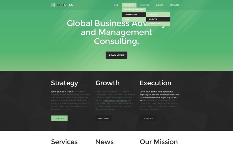 Responsive Website-Vorlage der Verwaltungsgesellschaft