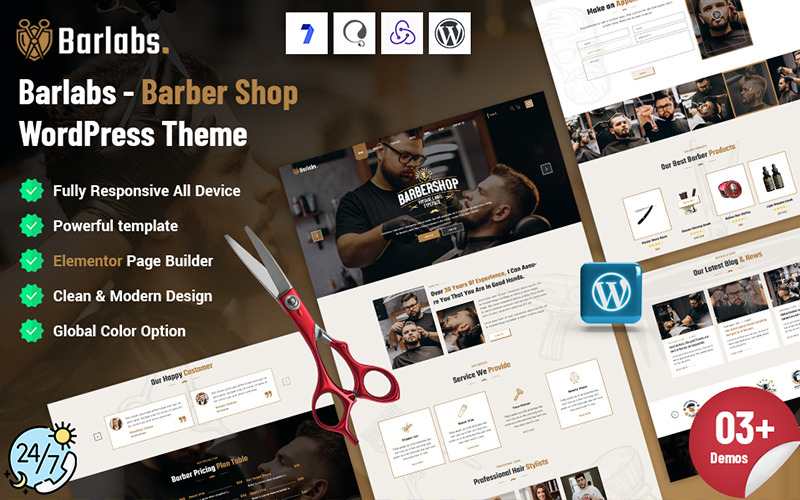 Barlabs-理发店 WordPress 主题