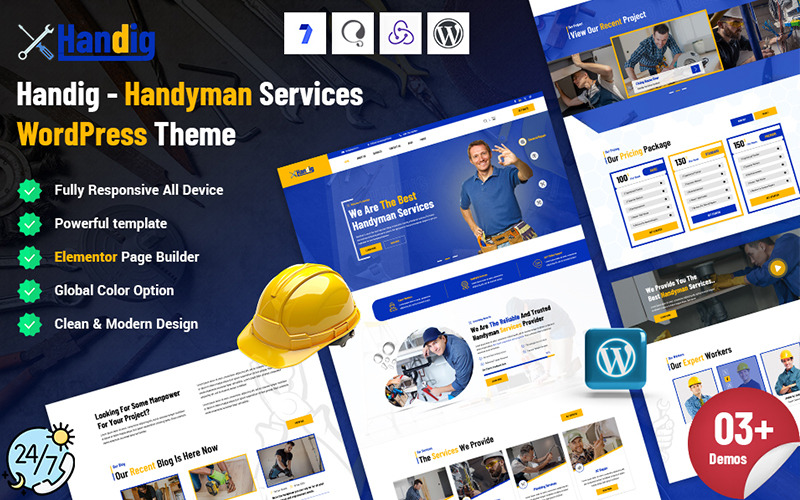 Handig – Thème WordPress pour les services de bricoleur