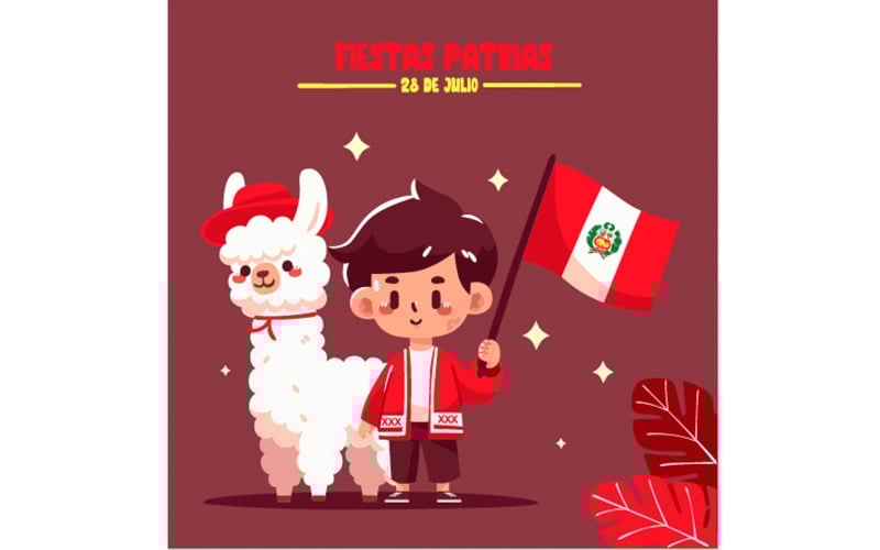 Ilustración de fondo de Fiestas Patrias de Perú