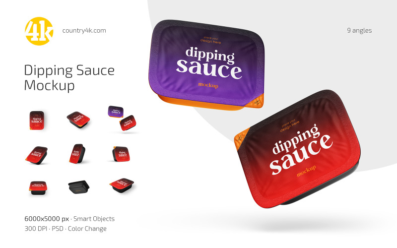 Dipping Sauce Pack Mockup Set #430347 - TemplateMonster