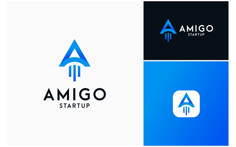 Lettera A Logo del booster di lancio di avvio