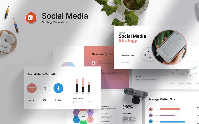 Präsentationsvorlage für Social-Media-Strategie
