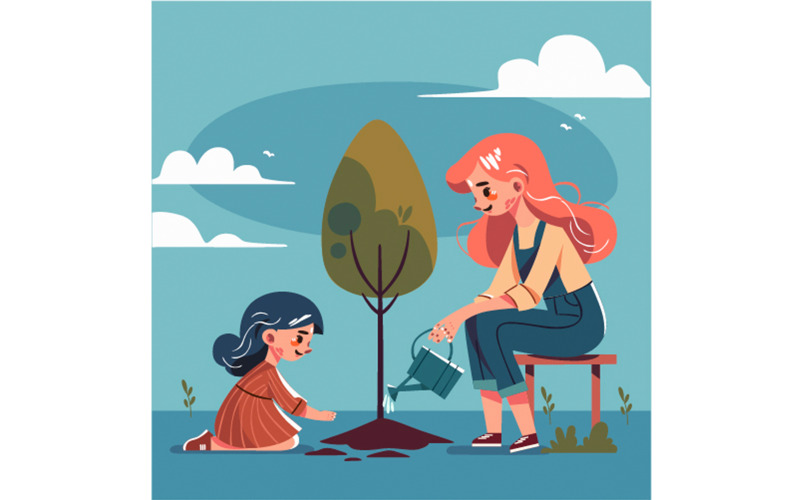 ZDARMA národní den výsadby stromů ilustrace