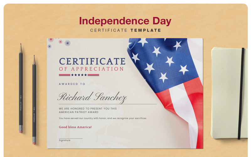 Certificado del Día de la Independencia