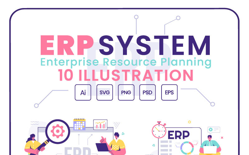 10 ERP vállalati erőforrás-tervező rendszer illusztráció