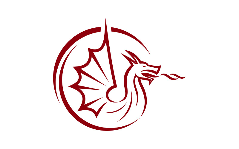Logotipo exclusivo da cabeça do dragão vermelho