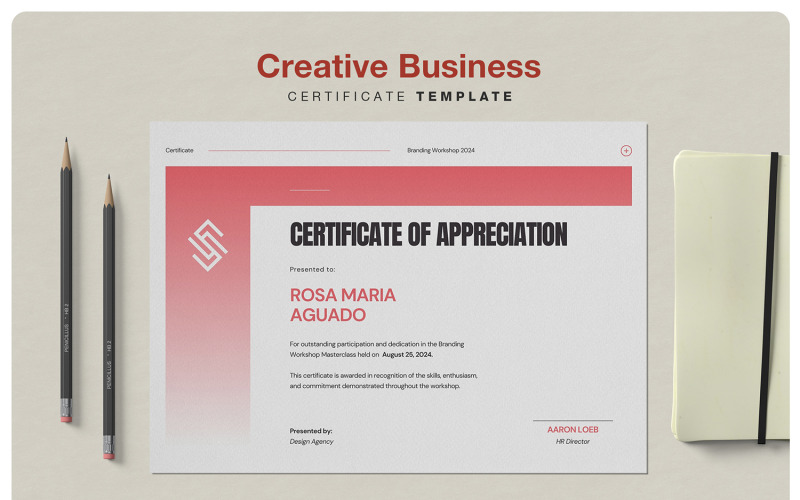 Plantilla de certificado empresarial creativo