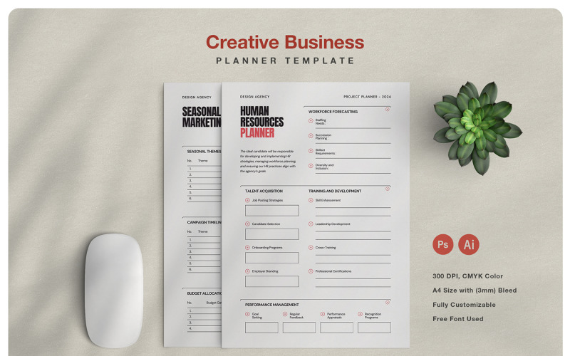 Sjabloon voor creatieve bedrijfsplanner