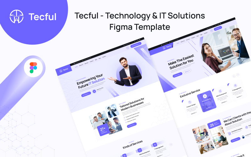 Tecful - šablona Figma pro technologie a IT řešení