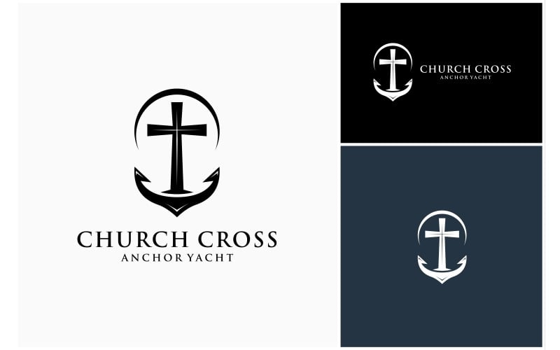 Kyrkan kors ankare nautiska logotyp