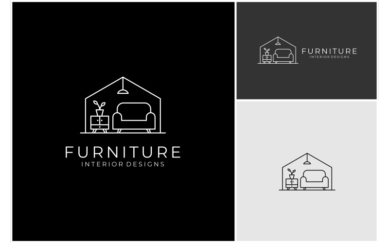 Logotipo De Decoración Del Hogar Interior De Muebles