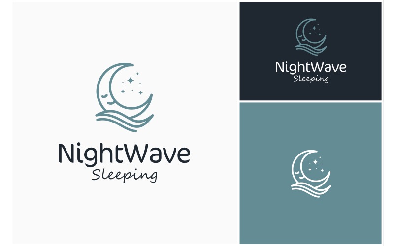 Sleep Moon Dream Wave Logotyp