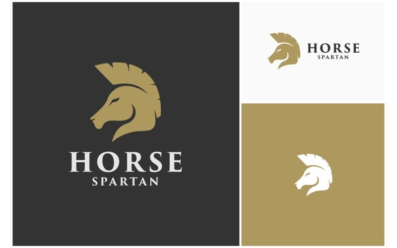 Hästhingst Spartansk grekisk logotyp