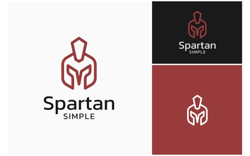 Logo semplice del casco del guerriero spartano
