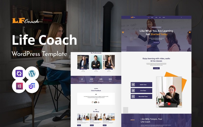 LFCoach – motyw WordPress Elementor dotyczący coachingu życiowego