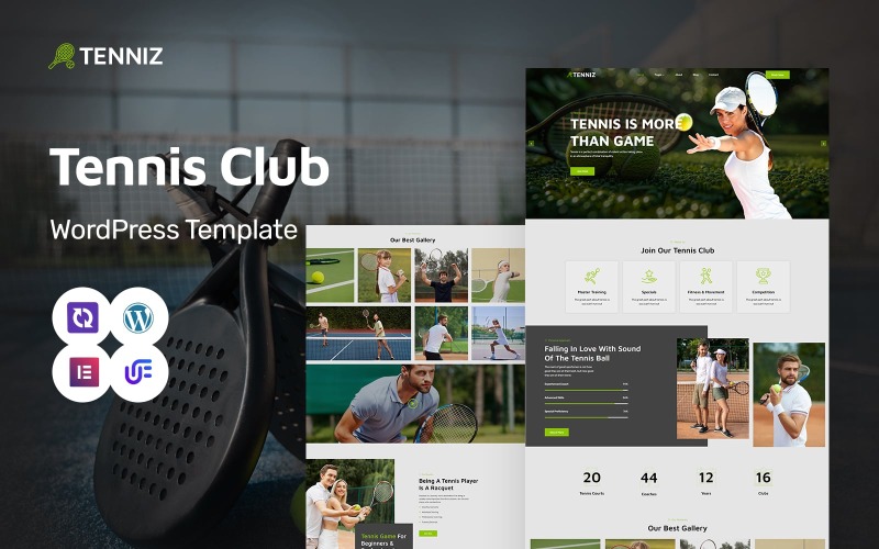 Tennis – Thème WordPress Elementor pour les clubs de tennis et de sports