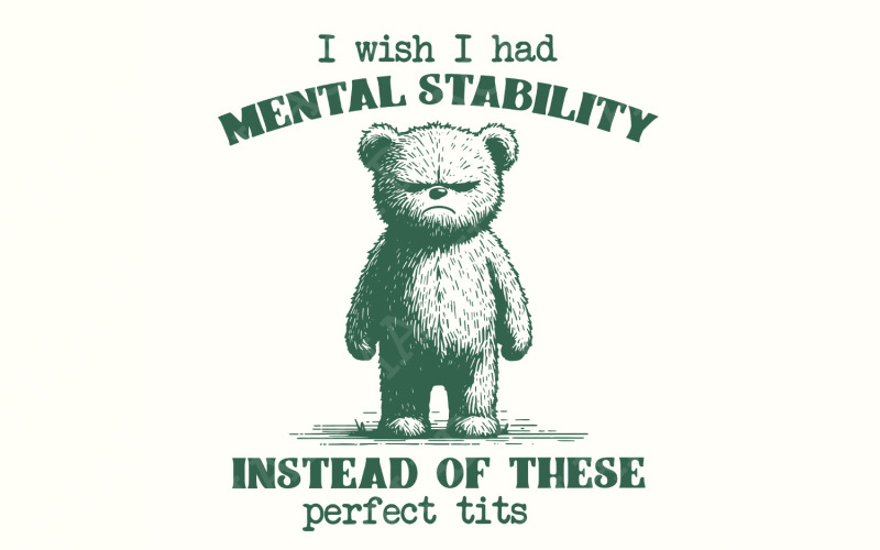 Забавный мем о психическом здоровье PNG, Цитата об идеальных сиськах, Юмор о любви к себе, Мотивационное цифровое искусство