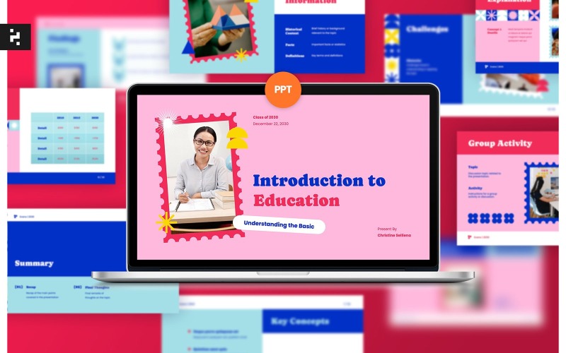 Roze Onderwijs PowerPoint-presentatie
