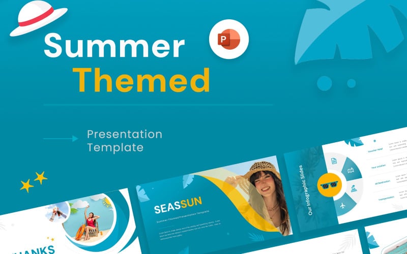 Seassun - PowerPoint-sjabloon met zomerthema